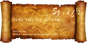 Szénási Áron névjegykártya