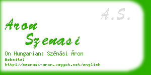 aron szenasi business card