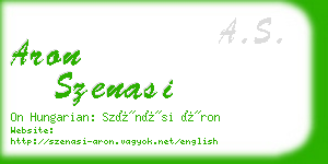 aron szenasi business card